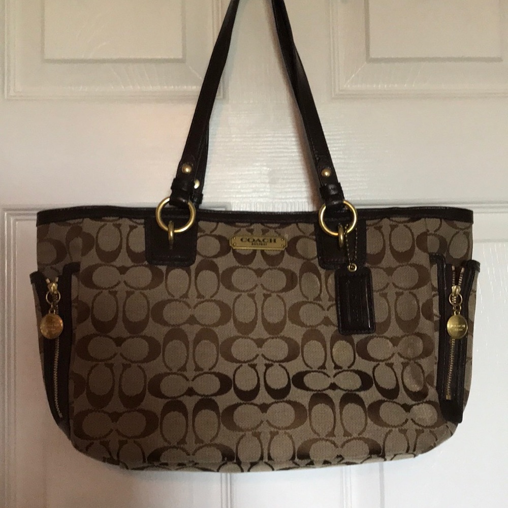 genuine brown/tan coach bag